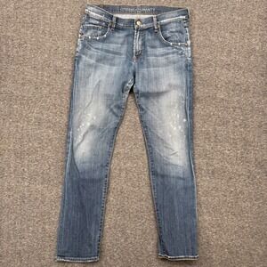 Citizens of Humanity Mens 29 Relaxed  Slim Straight Jeans Blue Paint Splatter